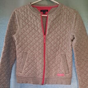Tommy Hilfiger Women's Quilted Bomber Jacket - Pink and Tan